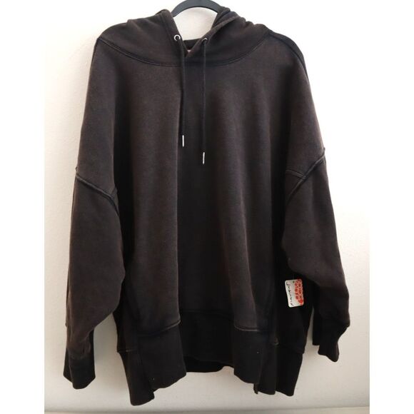 FP Movement OB1632414 Women's Sz L Black Sprint to the Finish Logo Hoodie - Picture 1 of 10